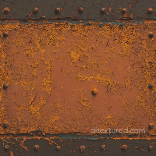 cracked rusty metal PBR texture with flaking paint and rivets seamless Rust PBR texture