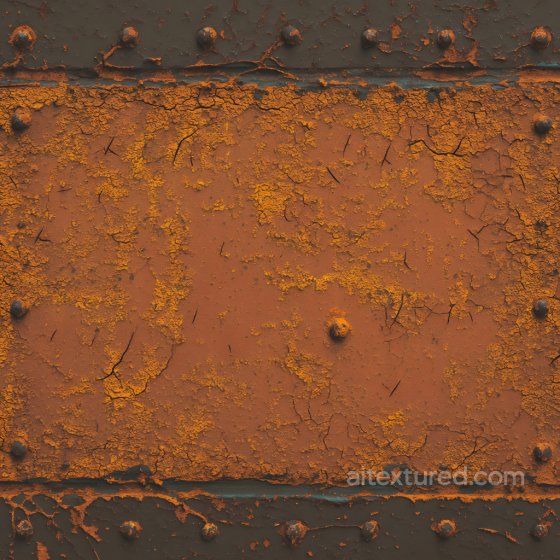 cracked rusty metal PBR texture with flaking paint and rivets Rust texture preview