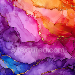 seamless Seamless 3D Alcohol Ink PBR Texture Featuring Flowing Purple and Gold Veins texture 8k free download PBR