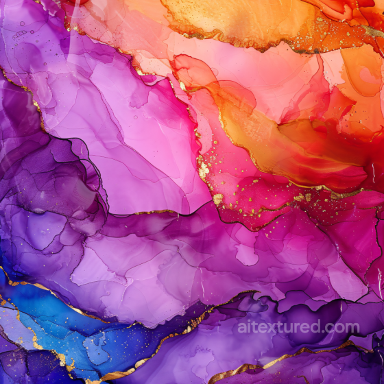 Alcohol Ink PBR Texture Featuring Flowing Purple and Gold Veins Alcohol ink texture preview