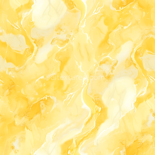 Seamless 3D Butter Yellow Marble Polished Stone PBR Texture with Vivid Pastel Swirls
