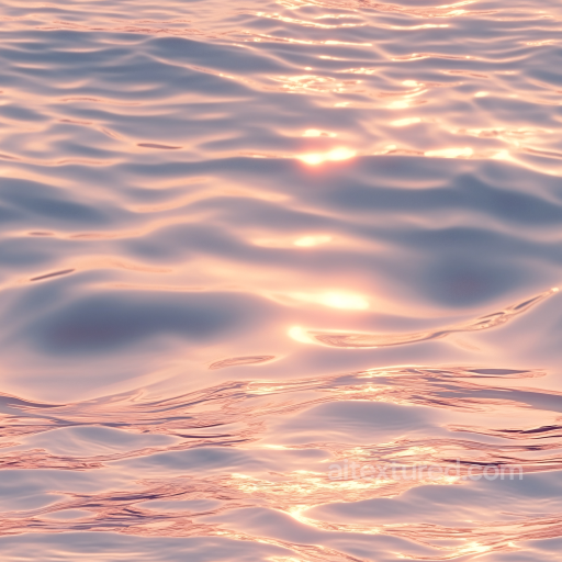 Water PBR Texture Featuring Calm Rippled Surface with Warm Sunset Glow seamless Water PBR texture