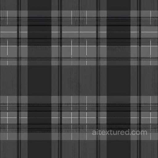 Seamless Black and Gray Plaid 3D PBR Fabric Texture with Fine Line Detailing texture preview