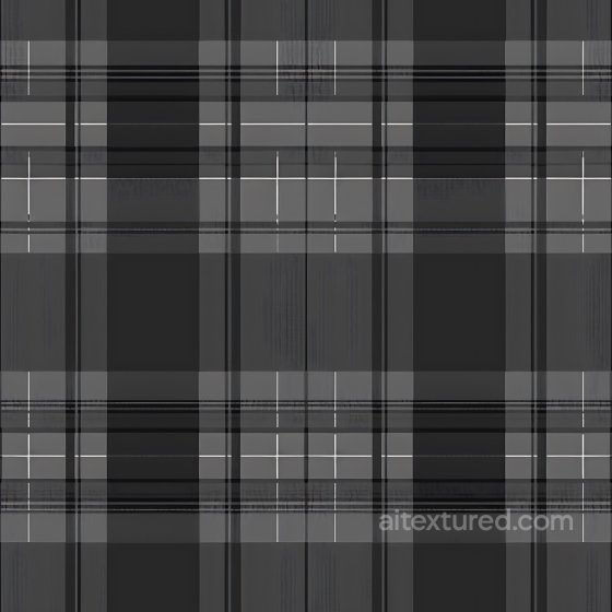 Seamless Black and Gray Plaid 3D PBR Fabric Texture with Fine Line Detailing Plaid texture preview