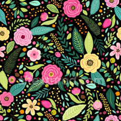 seamless Seamless 3D PBR Flora-Inspired Fabric Texture with Vibrant Flowers and Leaves texture 8k free download PBR