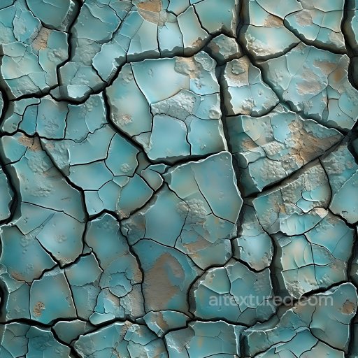 Cracked Blue Paint Texture with Chipped and Flaked Surface seamless Cracked & Holes PBR texture