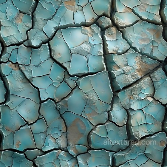 Cracked Blue Paint Texture with Chipped and Flaked Surface Cracked & Holes texture preview