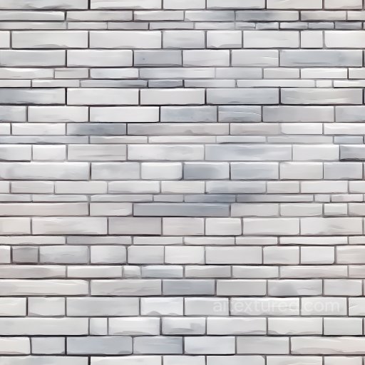 Of Cracked White Brick Wall With Subtle Gray Variations seamless Brick PBR texture