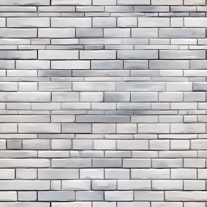 Of Cracked White Brick Wall With Subtle Gray Variations seamless PBR texture preview