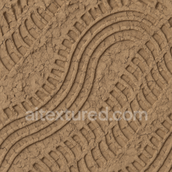 seamless Seamless 3d texture pbr 8k manual tire print on factory tire with circular pattern and compressed soil details texture 8k free download PBR
