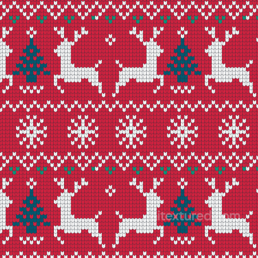 Christmas Knit Texture with Reindeer & Snowflakes seamless All Christmas Digital paper PBR texture