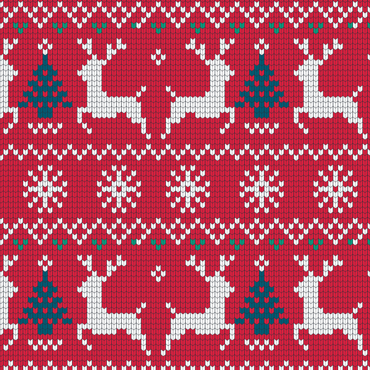 All Christmas Digital paper of Red Christmas Knit Pattern with Reindeer… seamless PBR texture preview