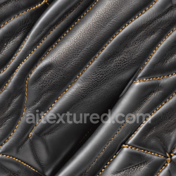 seamless Seamless 3D Black Pebbled Leather PBR Texture with Detailed Stitching and Wrinkles texture 8k free download PBR
