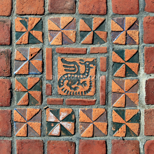 PBR Textured Decorative Ancient Tile Pattern Material