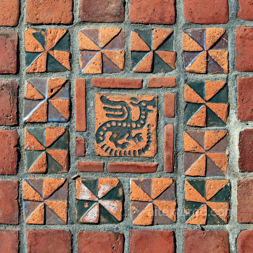 PBR Textured Decorative Ancient Tile Pattern Material texture preview