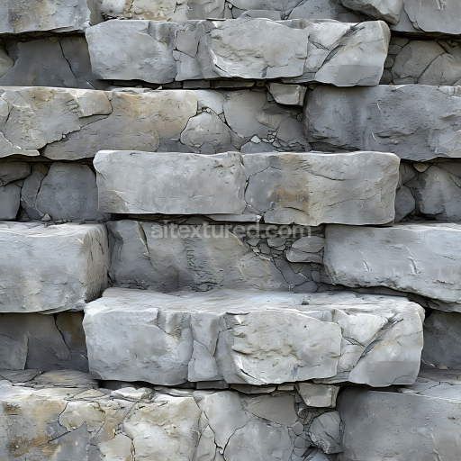 Seamless 3D Weathered Stone Wall PBR Texture with Cracks and Rough Surface