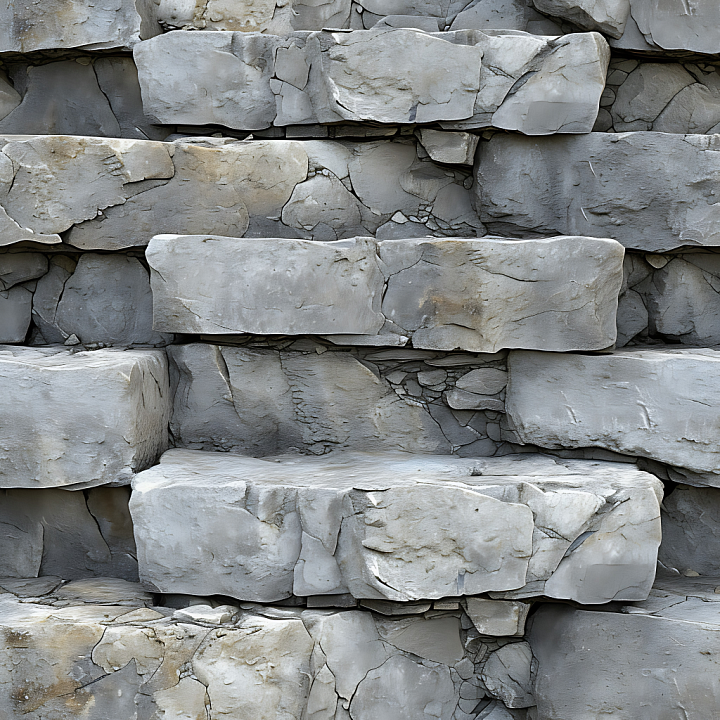Weathered Stone Wall with Cracks and Rough Surface seamless PBR texture preview