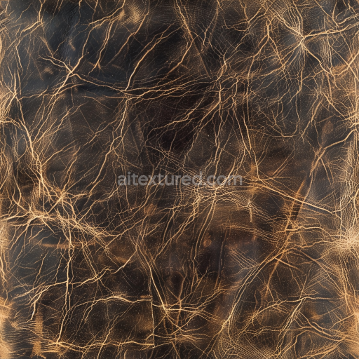 Seamless 3D PBR Texture of Distressed Dark Brown Cracked Leather with Fine Grain