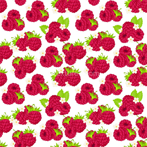 Pattern Bundle - Seamless 3D Pattern PBR Texture with Lush Raspberry Fruits and Floral Accents texture preview