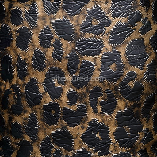 Preview — Seamless 3D Distressed Black and Brown Leather PBR Texture with Wrinkles
