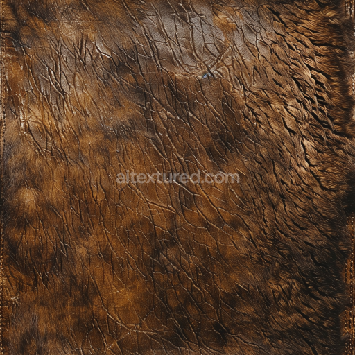 Seamless 3D PBR Texture of Cracked Aged Brown Leather with Natural Wrinkles and Distressed Finish