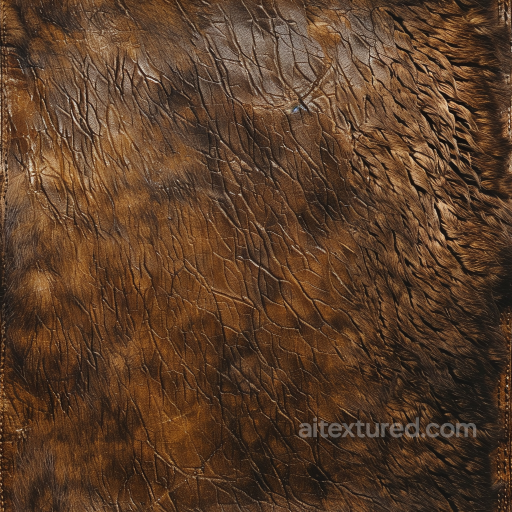 Cracked Aged Brown Leather Seamless Texture with Natural Wrinkles and Distressed Finish seamless Leather PBR texture