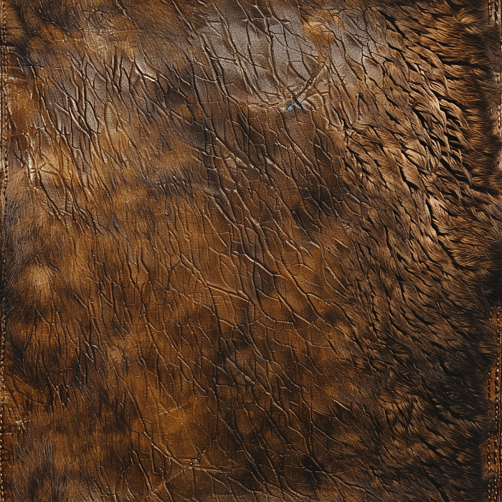 Cracked Aged Brown Leather with Natural Wrinkles and Distressed Finish seamless PBR texture preview