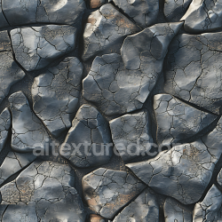 seamless Seamless 3D PBR Texture of Cracked Dark Stone Rock Ground with Weathered Surface texture 8k free download PBR