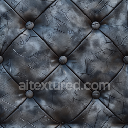 seamless Seamless 3D Black Distressed Quilted Leather PBR Texture with Button Tufting texture 8k free download PBR