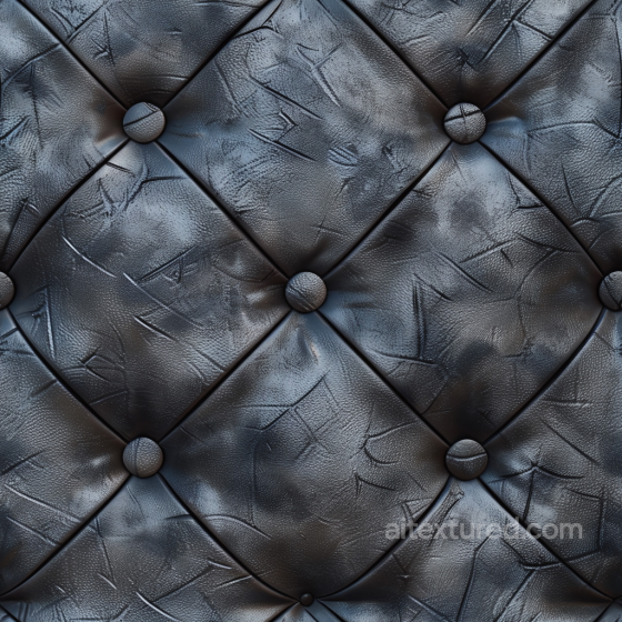 Black Distressed Quilted Leather PBR Texture with Button Tufting Leather texture preview