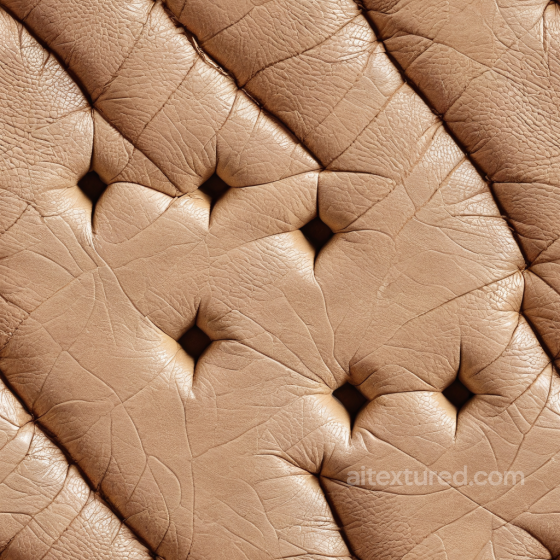 Tan Quilted Leather Texture with Detailed Wrinkles and Soft Sheen Leather texture preview