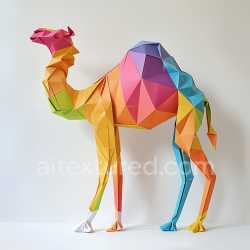 seamless Seamless 3D PBR Texture of Camel Origami Featuring Vibrant Geometric Polygons texture 8k free download PBR