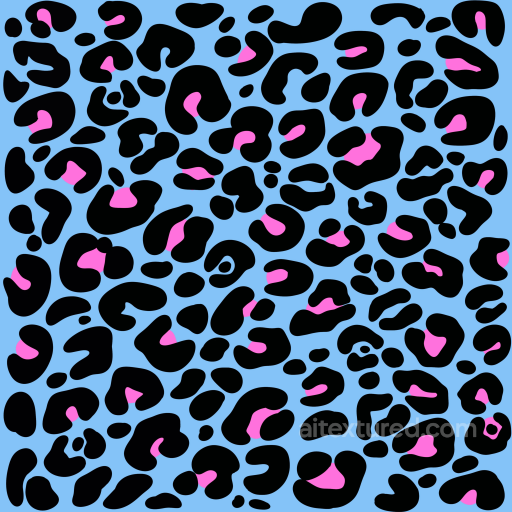 Leopard Print Texture in Blue, Black, and Pink seamless Leopard Print PBR texture