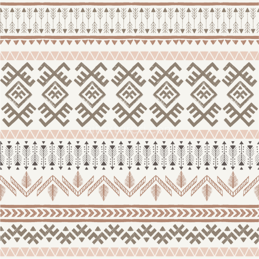 Seamless Boho Tribal Pattern 3D PBR Fabric Texture in Earth Tones
