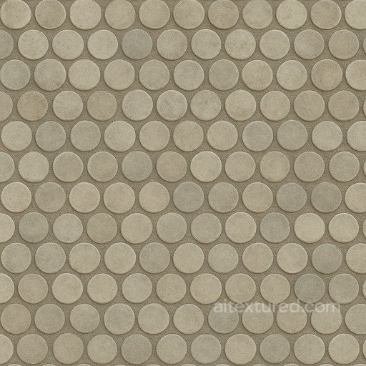 Penny Round Mosaic Small Circles seamless Ceramic-tile PBR texture