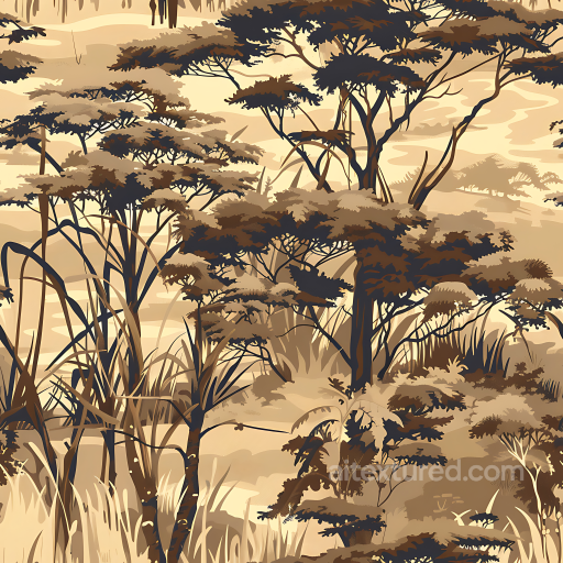 African Savanna Camouflage PBR Texture with Brown and Tan Woodland Patterns seamless Color Camouflage PBR texture