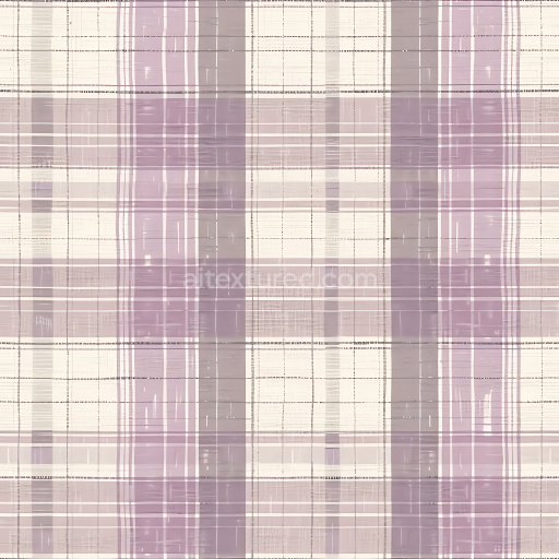 Seamless 3D PBR Texture of Light Purple and Beige Plaid Fabric with Subtle Weave Detail