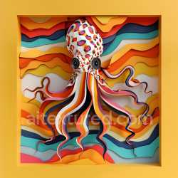 seamless Seamless 3D PBR Texture of Vibrant Multicolor Cuttlefish Pattern and Striped Tentacles texture 8k free download PBR