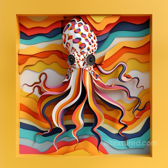 Animal Texture of Vibrant Multicolor Cuttlefish Pattern and Striped Tentacles Animal texture preview