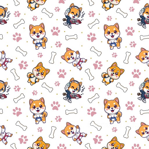 Pattern PBR Texture Featuring Playful Cartoon Dog Motifs and Cute Pet Elements seamless Pattern Bundle PBR texture