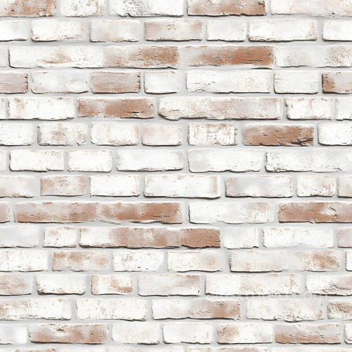 Cracked Rustic White Brick Wall PBR Texture with Worn Surface seamless Brick PBR texture