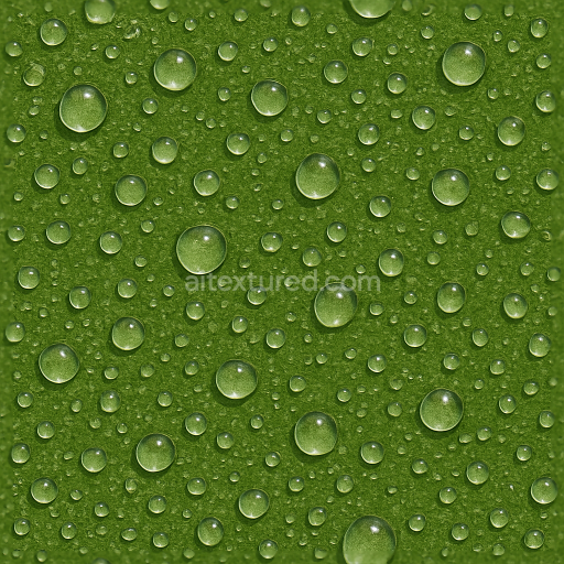 Seamless 3d texture pbr 8k circular droplets on wet grass blades