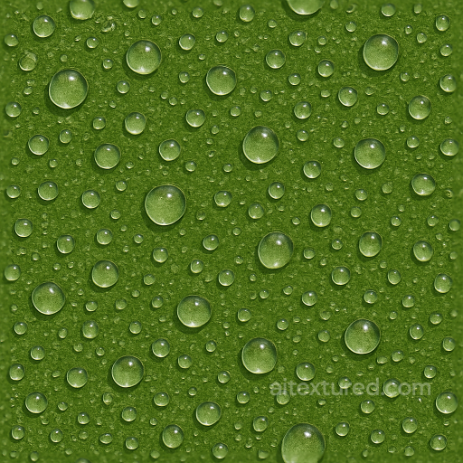 Circular Droplets On Wet Grass Blades seamless Drops PBR texture