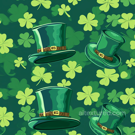 With Bright Green St Patrick Hats And Clover Pattern seamless St patrick digital paper bundle PBR texture