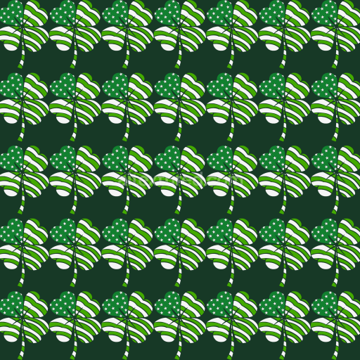 Seamless 3D PBR Stylized St Patrick Clover Pattern Texture in Green