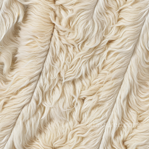 Shearling Wool PBR Texture in Creamy Off-White with Dense, Curly Fur seamless Leather PBR texture