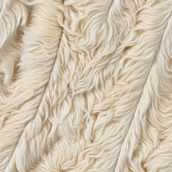 Shearling Wool PBR Texture in Creamy Off-White with Dense, Curly Fur Leather texture preview