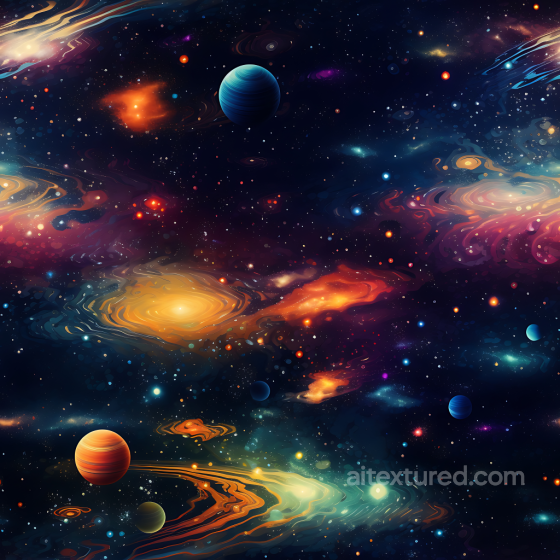 Space PBR Texture Featuring Vibrant Nebulae, Galaxies & Planets Star, space, planets texture preview