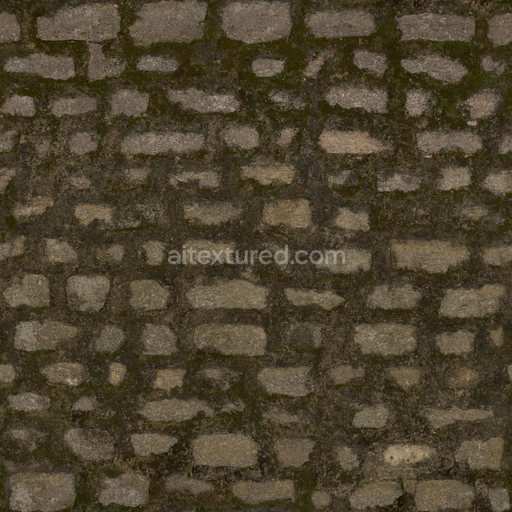 Wall Outdoor Mosscovered — Stone Wall Aged Worn Wall — PBR seamless 3D texture