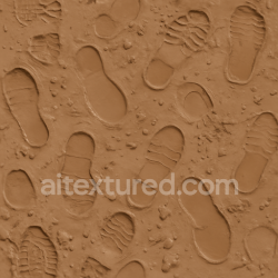 seamless Seamless 8k PBR 3d Texture of Wet Clay Footprints with Mud Splatter Effects texture 8k free download PBR